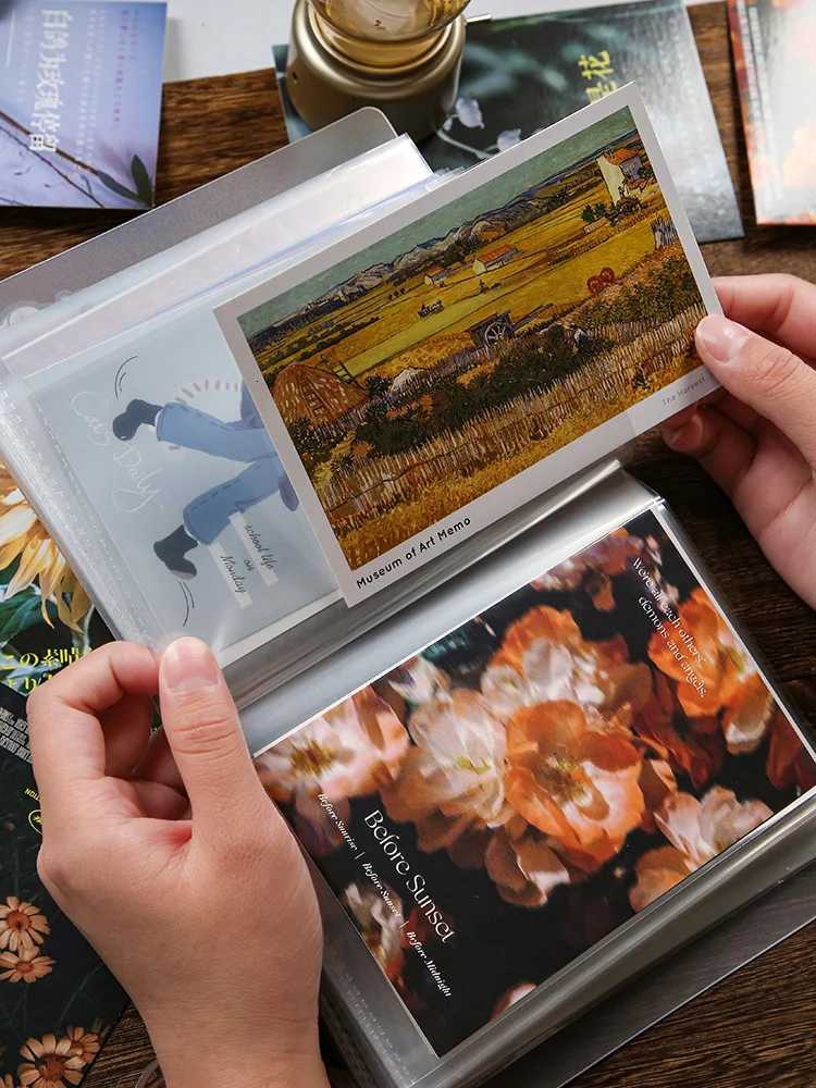 40 pages/book A6 Pocket Transparent Photo Postcard Organizer DIY Decorative Book Large Capacity Organizer Album Book Z250729