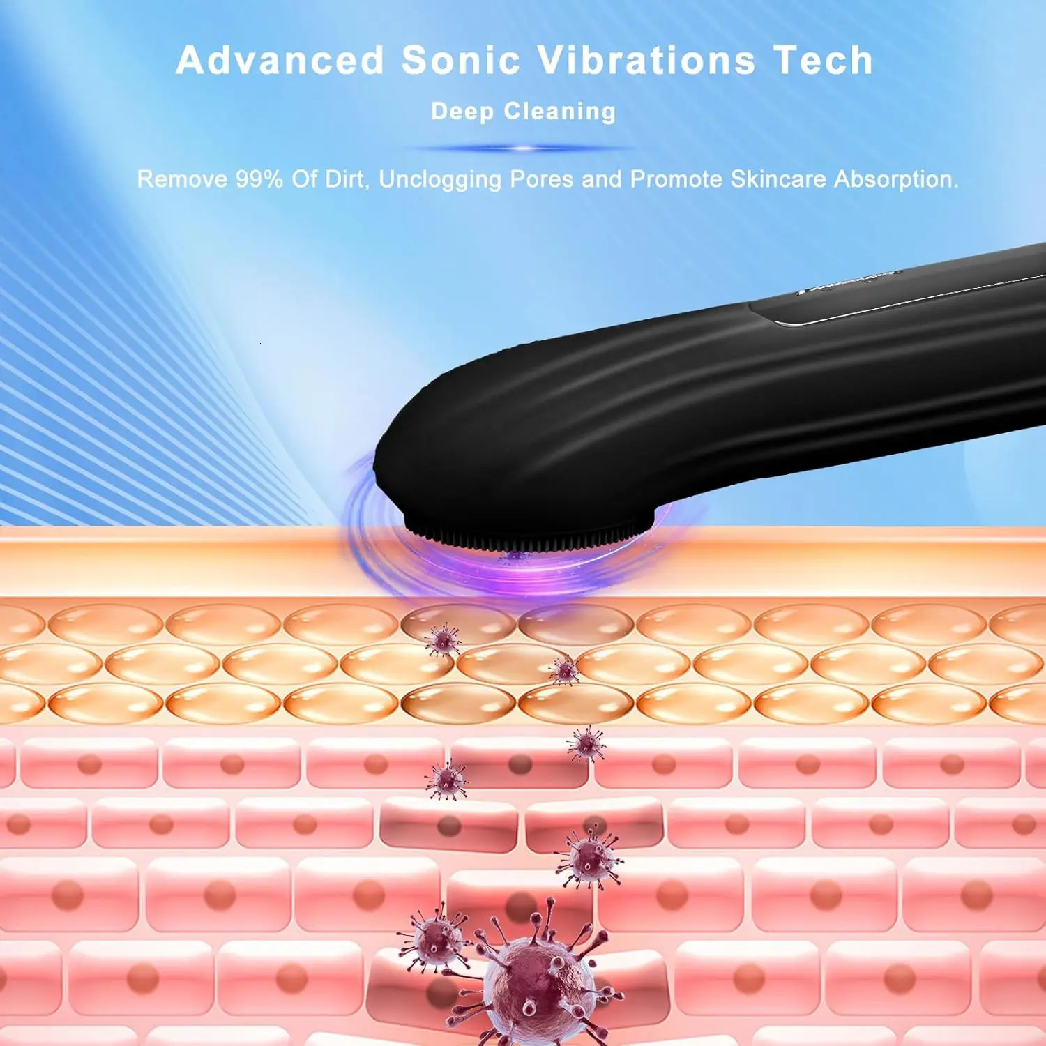 Electric Silicone Face Scrubber Device Sonic Facial Cleansing Wash Brush for Men Women Rechargeable Face Exfoliator for Massage 250726