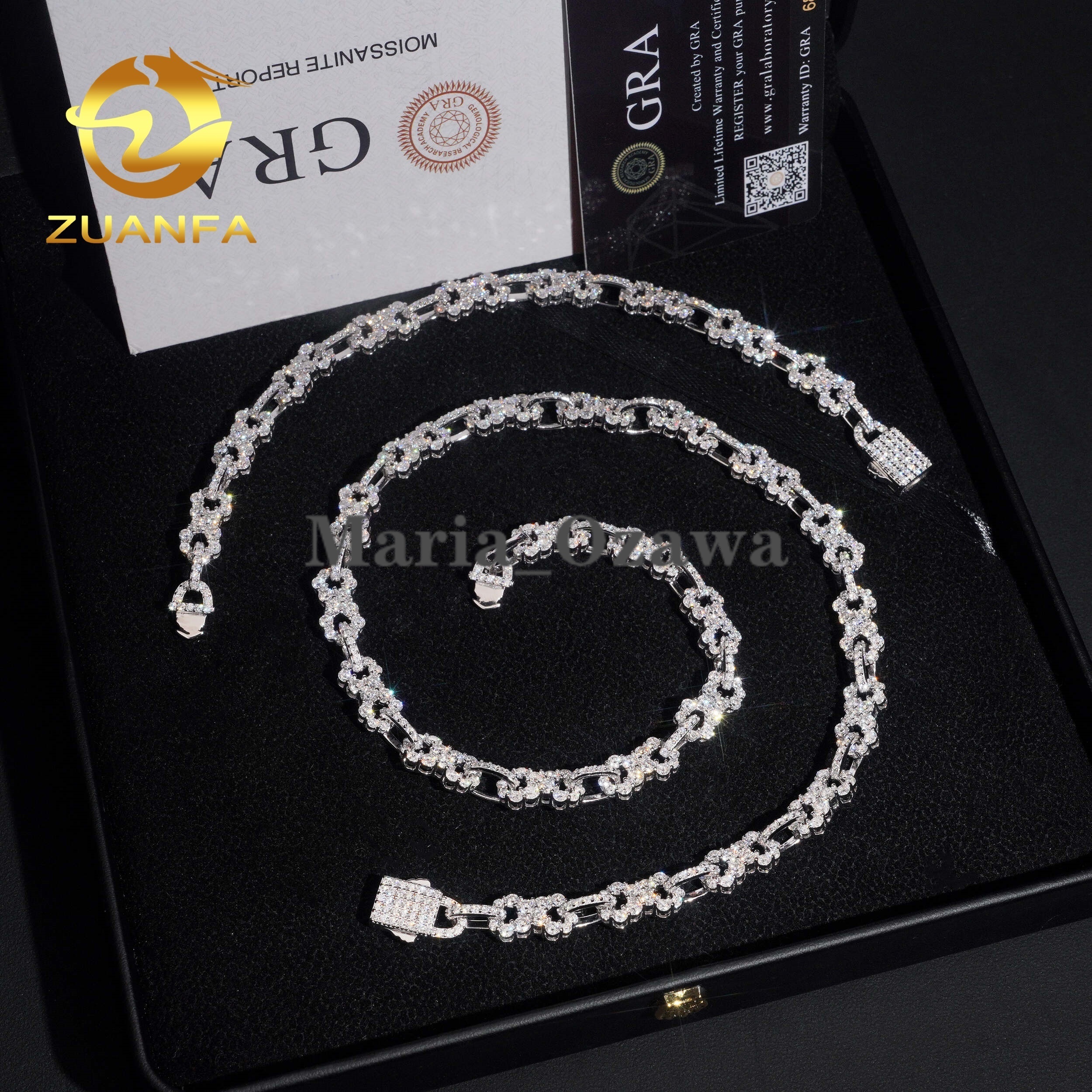 New Arrivals Iced Out Jewelry 8.5mm 925 Silver Pass Diamond Tester Moissanite Infinity Chain Necklace