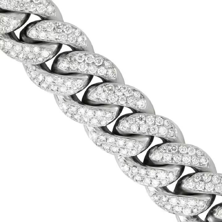 latest Design 925 Silver Moissanite Cuban Chain for Anniversary Engagement Gift Party Wedding Moissanite Cuban Link Chain