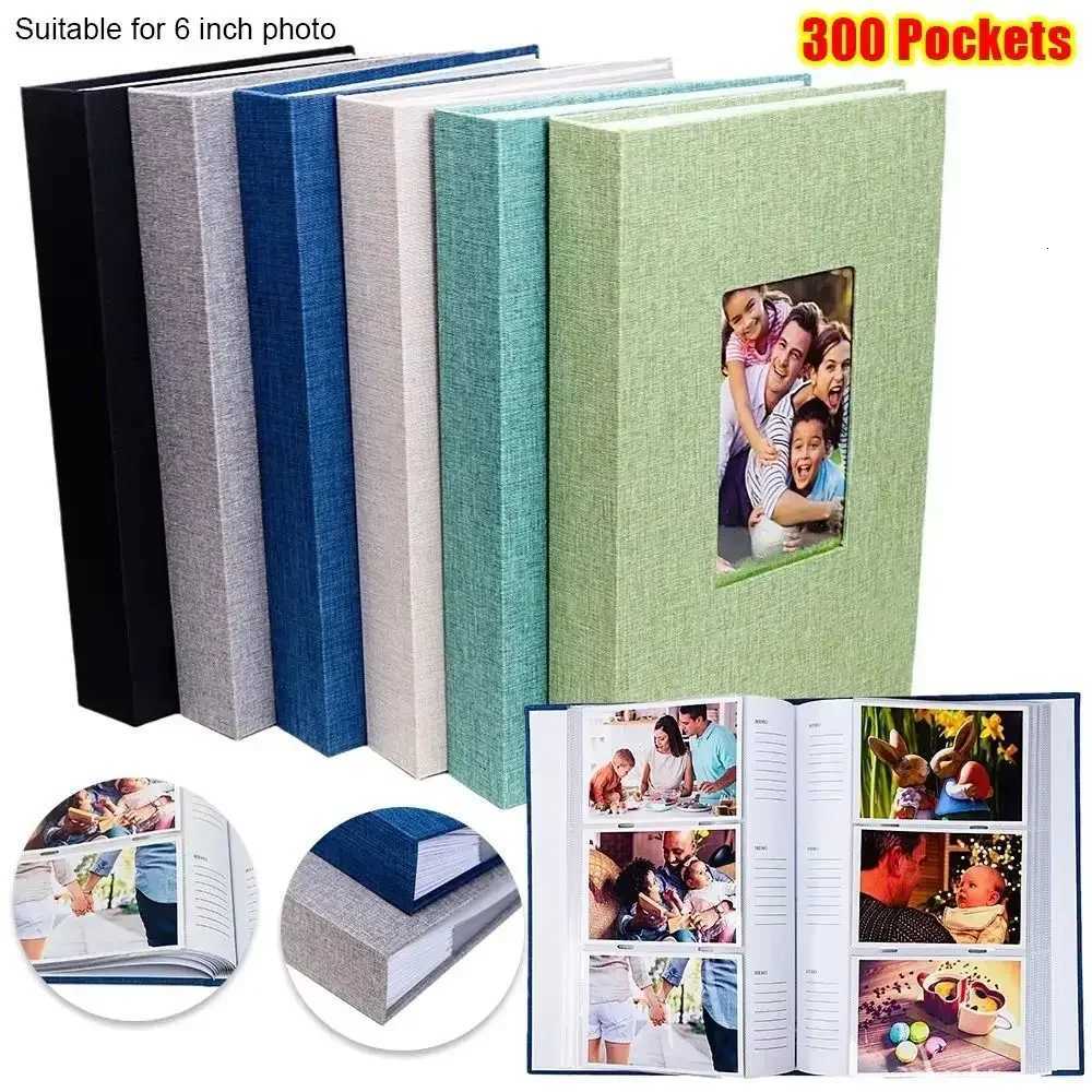 1Pcs New 300 Pockets Linen Photo Album Slip-in Interleaf 6 inch Photo Storage Book Picture Albums for 4x6cm 6inch Photos Z250729