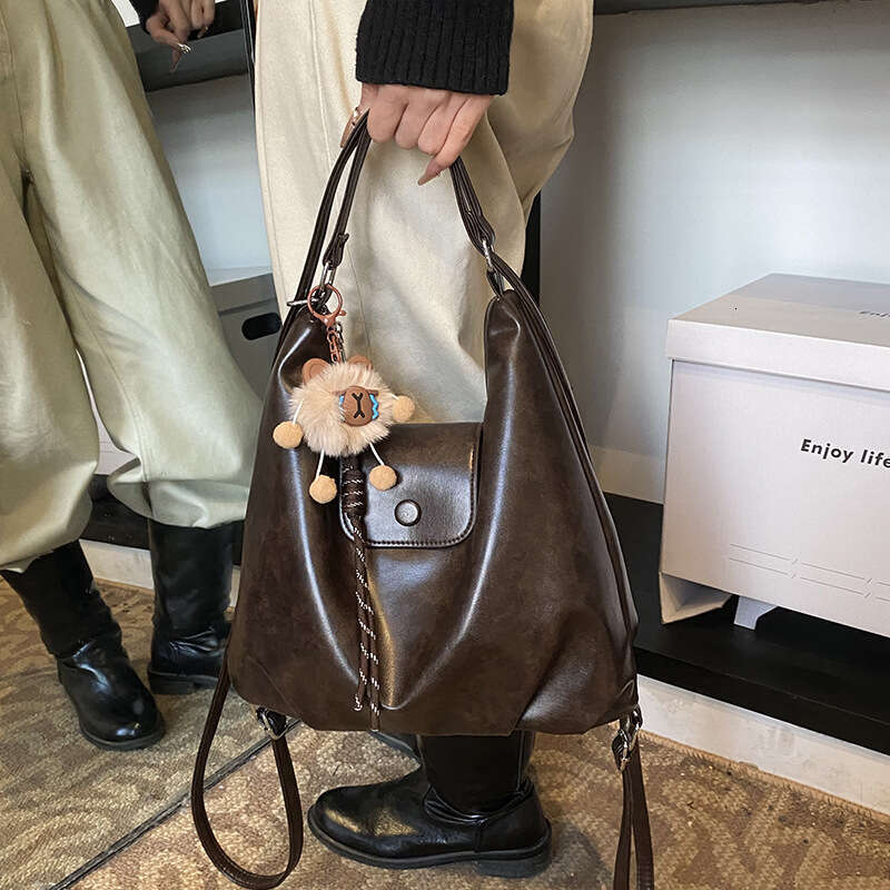 High-end Soft Leather for Women Large Capacity Commuter Single Shoulder Crossbody Multifunctional Backpack