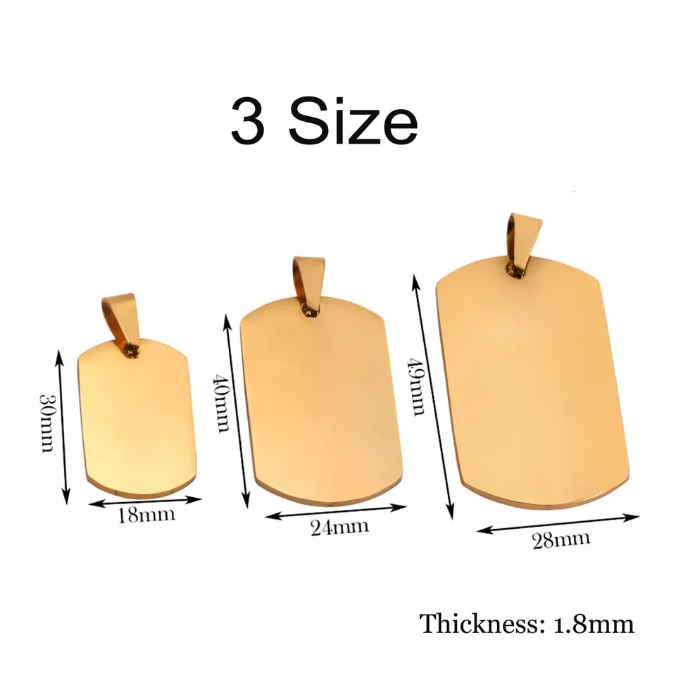 1PC Hip Hop Military Style Stainless Steel Dog Tag Pendant Necklace for Men Women Personalized Engraved Id Card Name Jewelry 250729