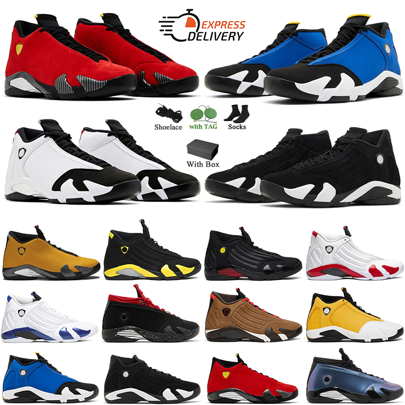 Basketball Shoes 14 14s Fint Grey Basketball Shoes Bred Laney Gym Red Blue Black Toe Desert sand Ginger Candy Cane Hyper Royal Sneaker Trainer Sports
