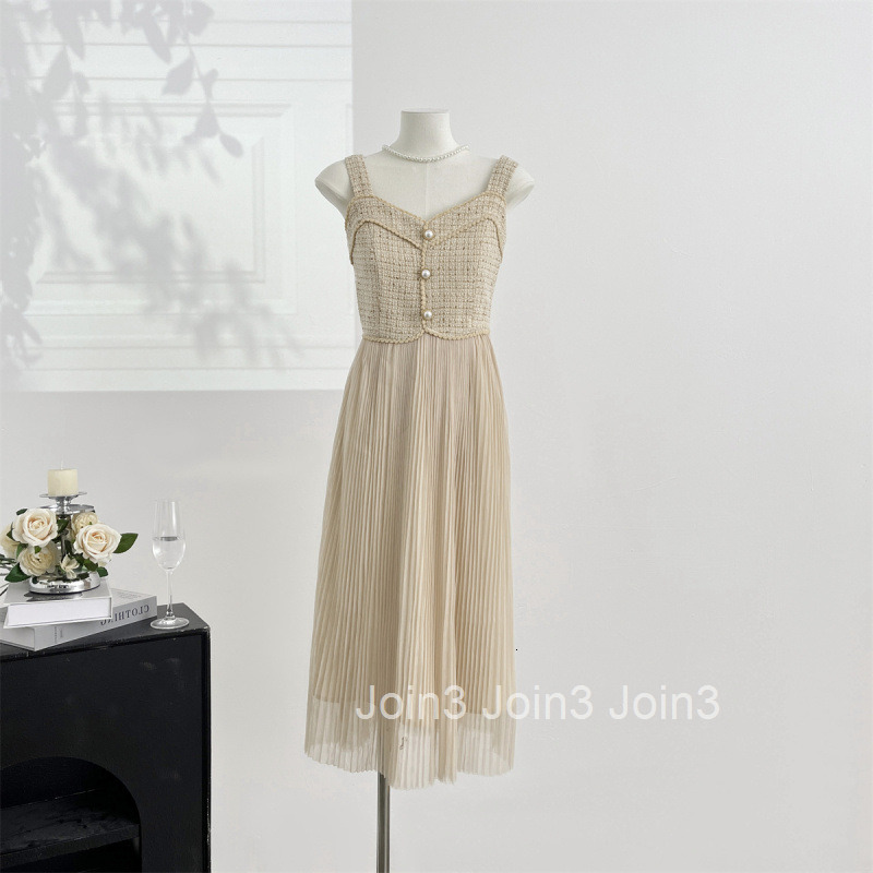 Autumn Winter New Socialite Style Skirt Set Long Sleeve Short Jacket + Mesh Pleated Strap Dress Two-Piece Set for Women