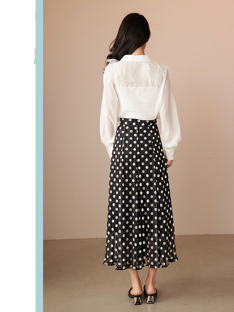 Womens Elegant White Tops and Blouses Dressy Casual Lace Stitching Top Versatile Fashion White Shirts Female 6112598