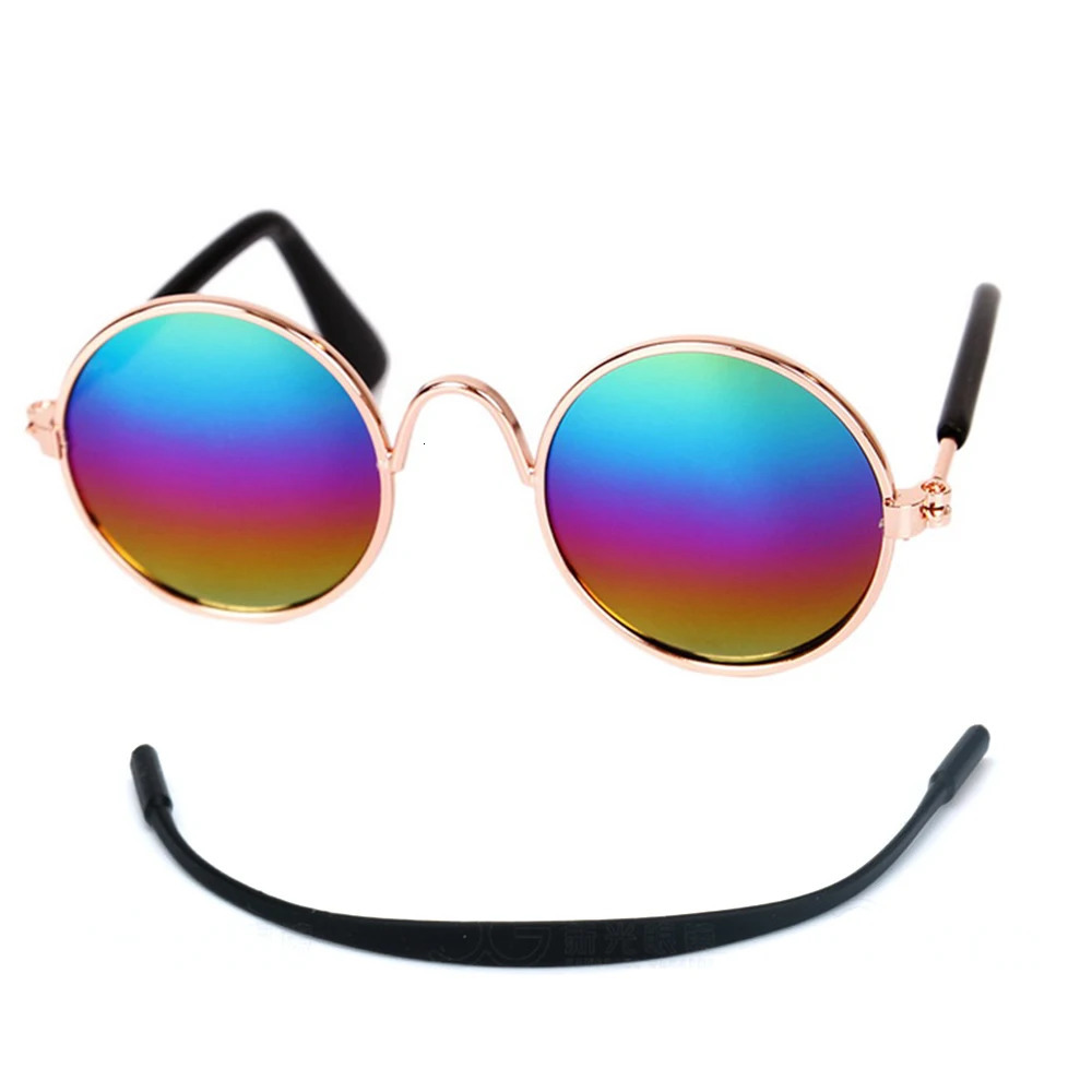 Dog Glasses Pet Vintage Round Cat Accessories Puppy Pos Props Decorations for Dogs Reflection Eyewear Glasses 250729