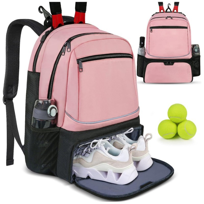 Tennis Racket Bag Sports Storage Bag with Separate Shoe Compartment Fashion Sports Travel Backpack for Tennis Badminton Rackets, Balls Sports