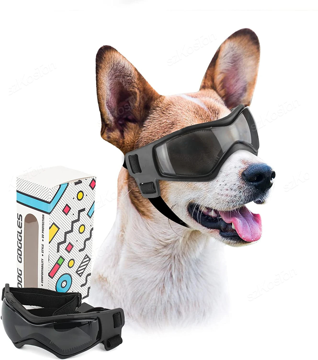 Dog Goggles Medium Small Breed Sunglasses for Adjustable UV Protection Eyewear Dogs Outdoor Riding Driving 250729