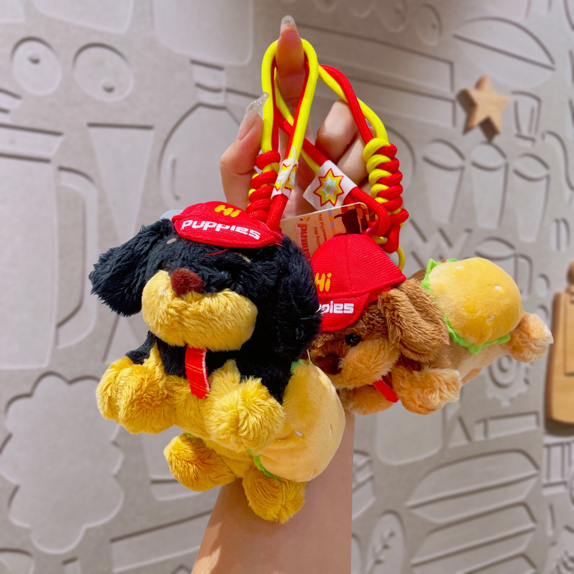 Cute Plush Pabese Sausage Dog Keychain Popular IP Pendant Couple Gift Exquisite Bag Pendant