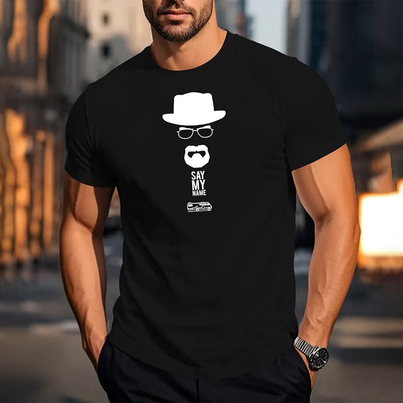 Fashionable Mens Graphic Print Tee with Comfort Fit Shorts Sleeves(Suitable for young men and women)