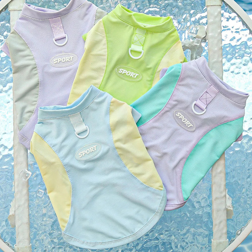 Cooling Sport Shirts for Pets Soft and Cool Dog T Shirt Vest Clothes Breathable Pet Apparel Tank Top Summer Sleeveless 250729