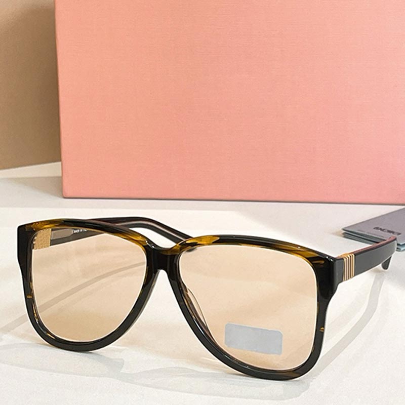 Retro Designer Women Ombre Sunglasses SMUA08 Women Pilot Glasses Oversized Streaked Loden Green Nylon Frame Camomile Lenses UV400 Luxury Sunglass