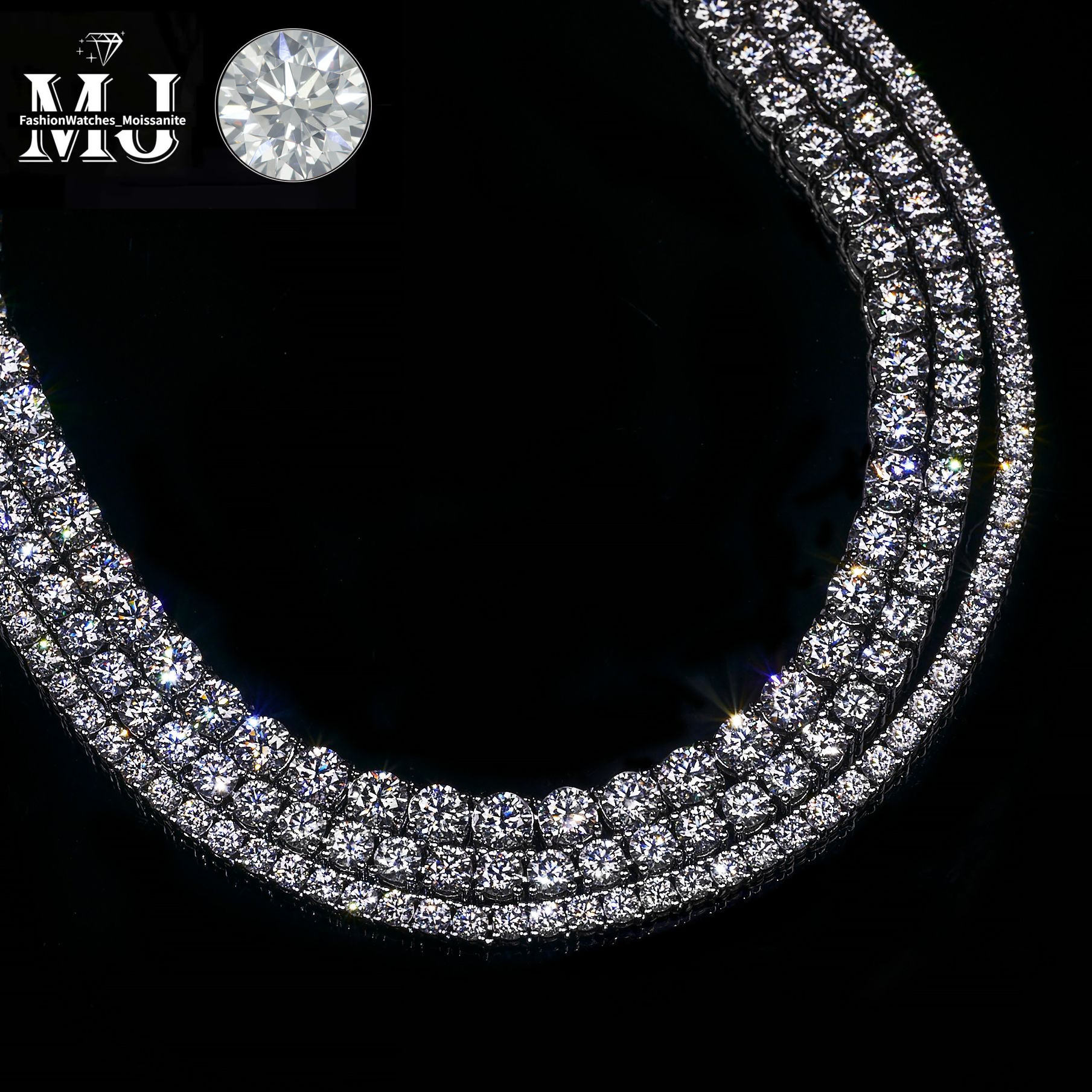 Most affordable Sier pass tester moissanite chain hip hop dia tennis necklace for men and women
