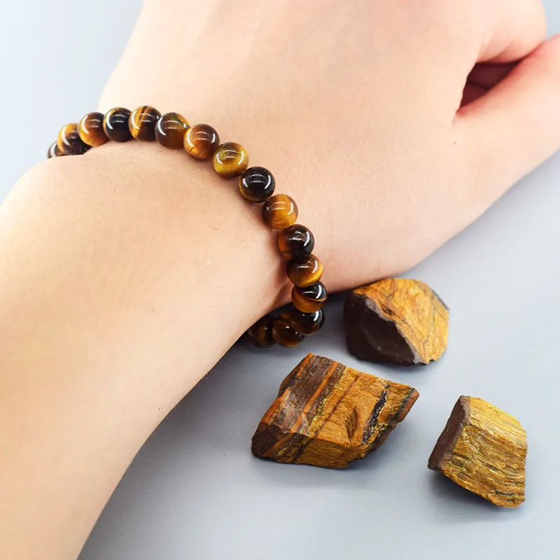 5A Natural Tiger Eye Bracelets Men Women Charm Stone Jewelry Health Protection Soul Healing Couple Crystal Bead Bracelet 250729 - view 6