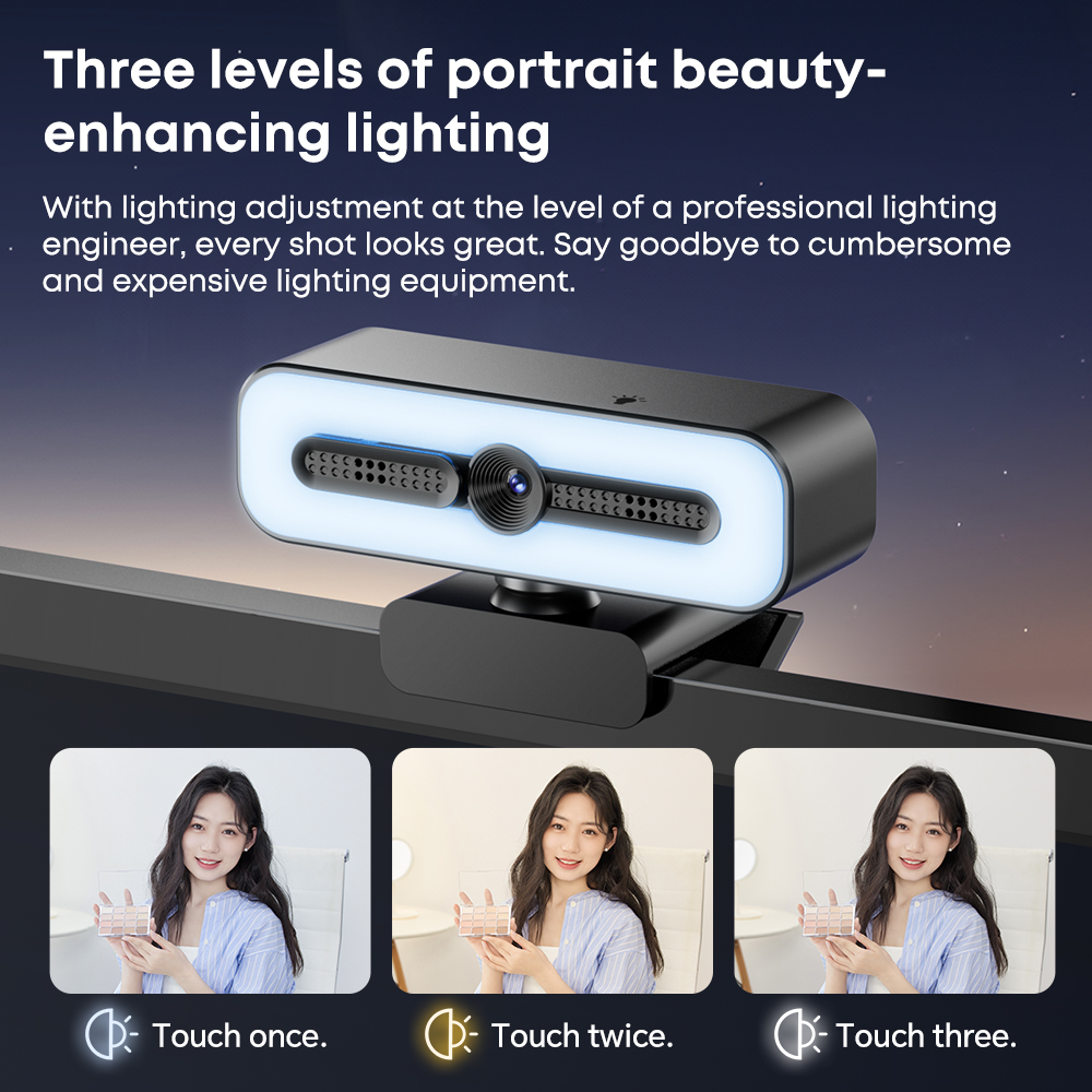 HD 1080P Webcam Mini PC Webcam with USB Plug Rotatable Camera for Laptop Live Video Conference Call Work