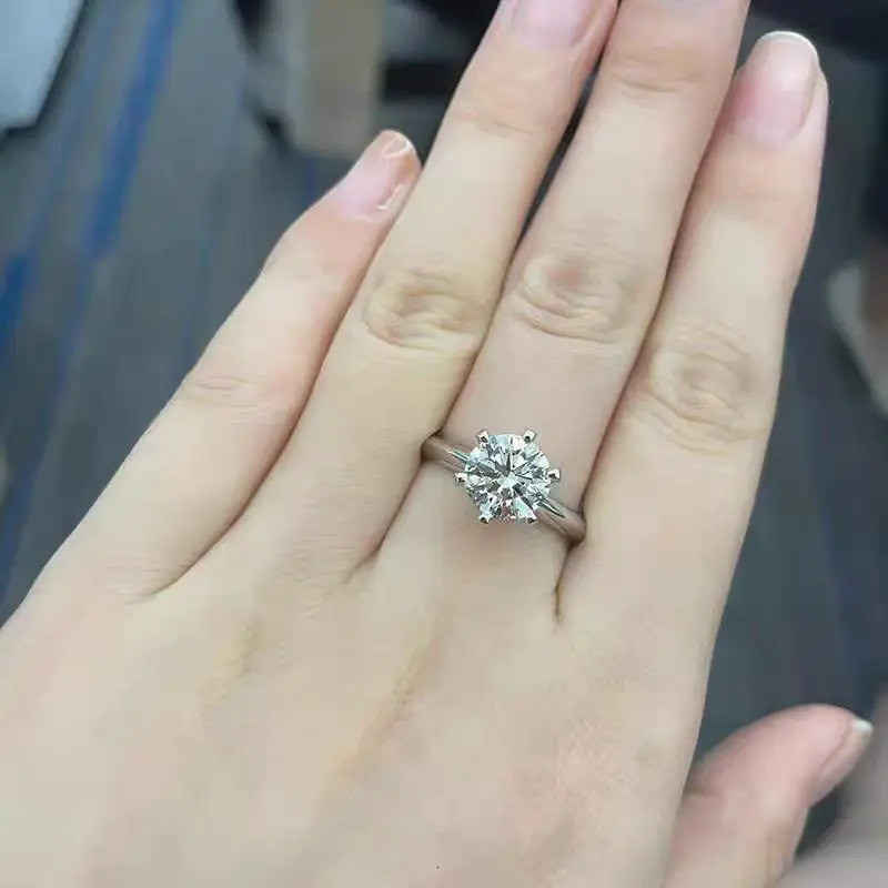 2-8CT Ring VVS1 Lab Diamond Solitaire Ring for Women Engagement Promise Wedding Band Jewelry 250729