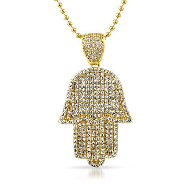 Custom 925 Sterling Silver Moissanite Diamond Necklace with 18K Gold Plated Pendant Hiphop Style for Men