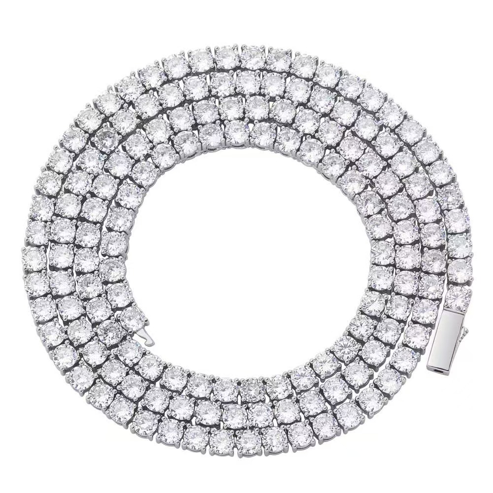 Iced Out Dia Mossanite Tennis Men Women Gold Chain Pass VVS Dias Test Hip Hop Jewelry sier Necklace Free shipping