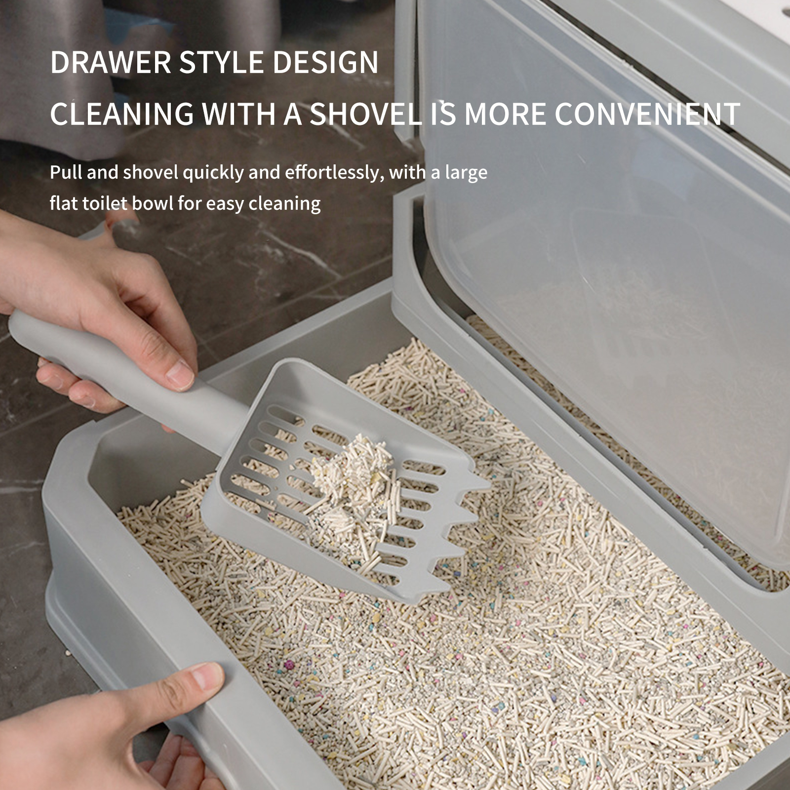 Cat litter box extra large splash proof odor proof cat toilet extra large reinforced thickened drawer fully enclosed pet supplies