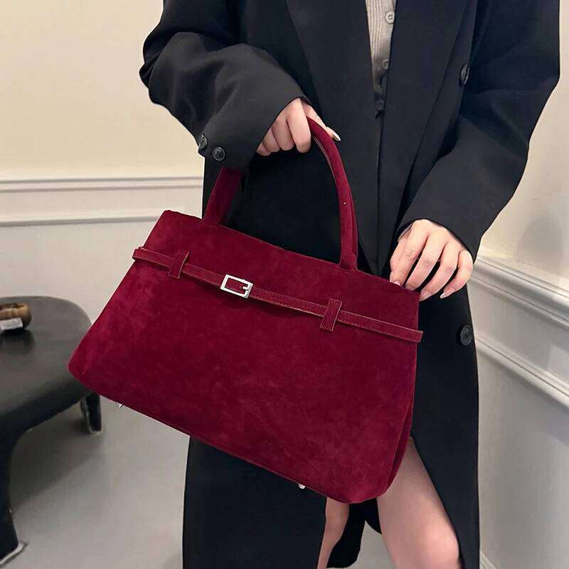 MOODS Big Size Top-handle Bags For Women Suede Large Capacity Shoulder Shopper Totes 2025 Spring Latest Designer Handbags