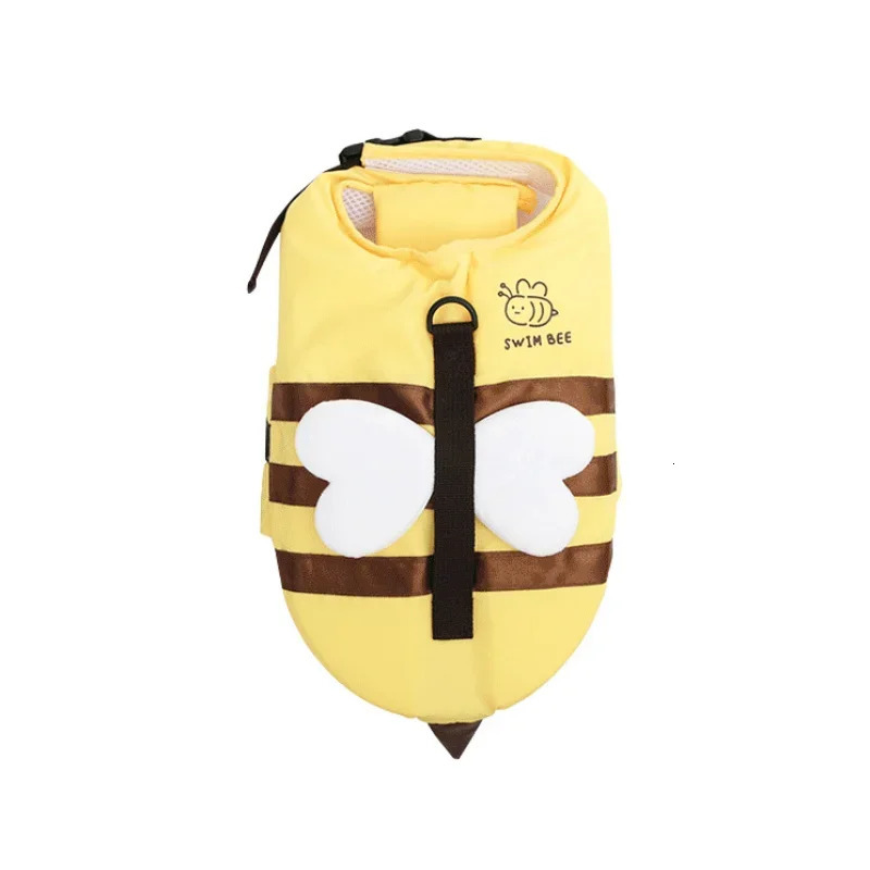 Summer Little Bee Dog Swimsuit Waterproof Puppy Life Jacket Breathable Clothes Harness Swimming Safety for Pet Supplies 250729