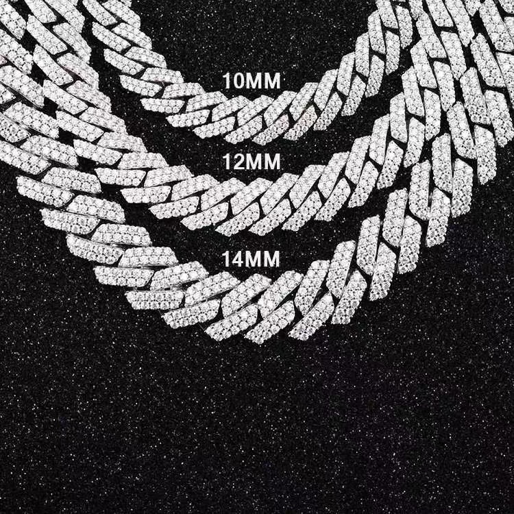 Designer cuban k chain necklace for men women plated gold sier wide 12mm 14mm moissanite dia hip hop mens jewelry personalize choker good Free shippin