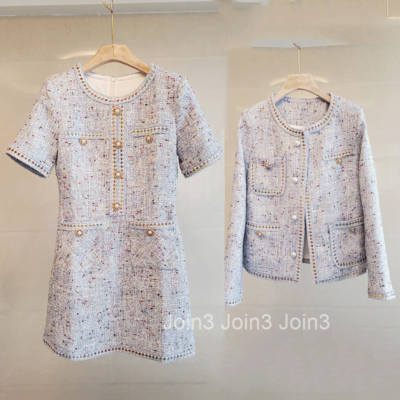 Autumn and winter French foreign style fashion small fragrance suit womens coat dress two aging coat women