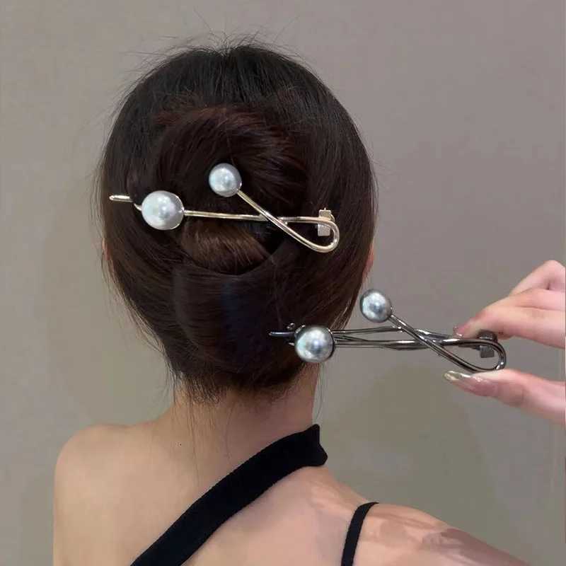VANIKA New Simplicity Metal Pearl Hair Clips Hairpins Frog Buckle Ponytail Clip Elegant Ladys Hair Clip Summer Accessories Z250729