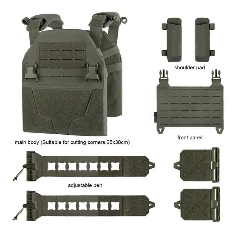 YAKEDA 500D Nylon MolLE Tactical Training Vest with PALS SystEM AdjustabLE Straps Quick-ReLEase for Hunting Z250728