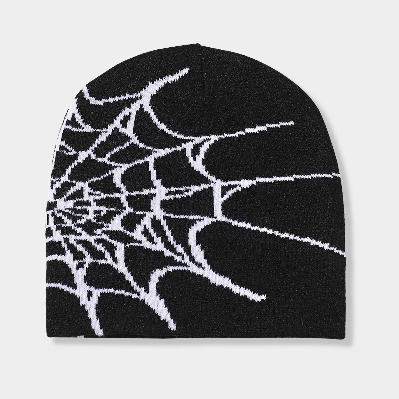 Unisex Spider Web Hip Hop Knit Beanie Mens Y2K Stretch Warm Hat Womens Fashion Cap Outdoor Sun Protection 250724