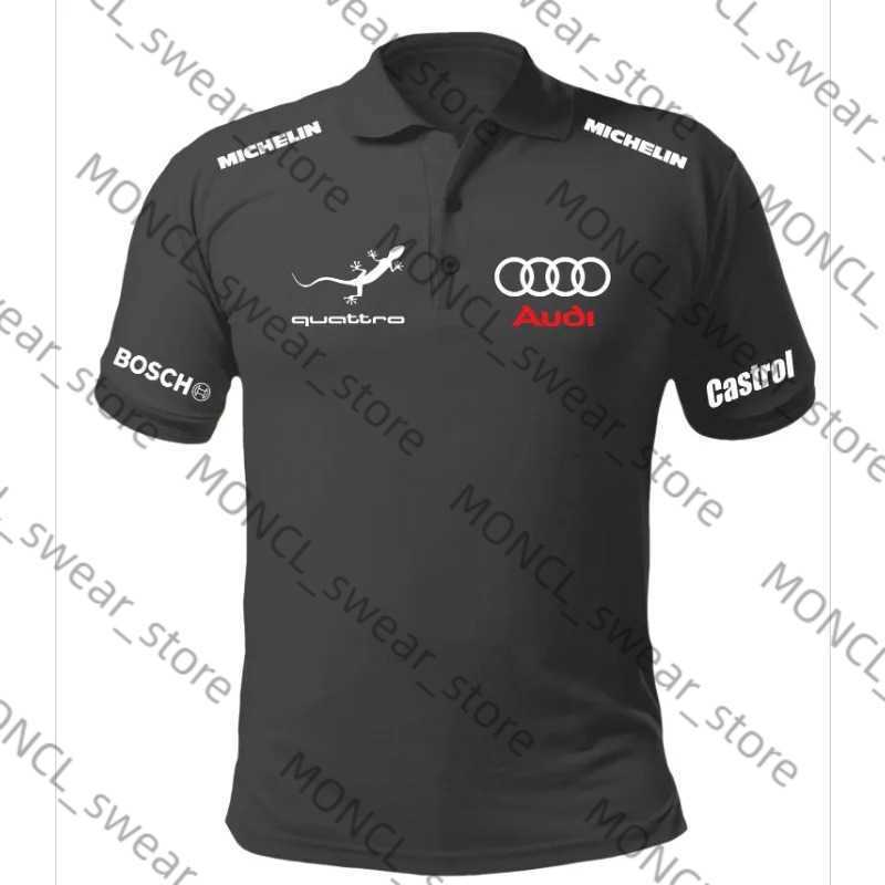 Polo Shirt Style Audi Quattro Polo Man Mens Embroidered Fun Car Tshirt Racing Rally AUP01 H250729
