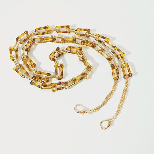 Eyeglass Chain INS Style U-Shaped Horseshoe Resin Leopard Print Mask Neck Strap Wireless Bluetooth Earphone Anti-Lost 250728