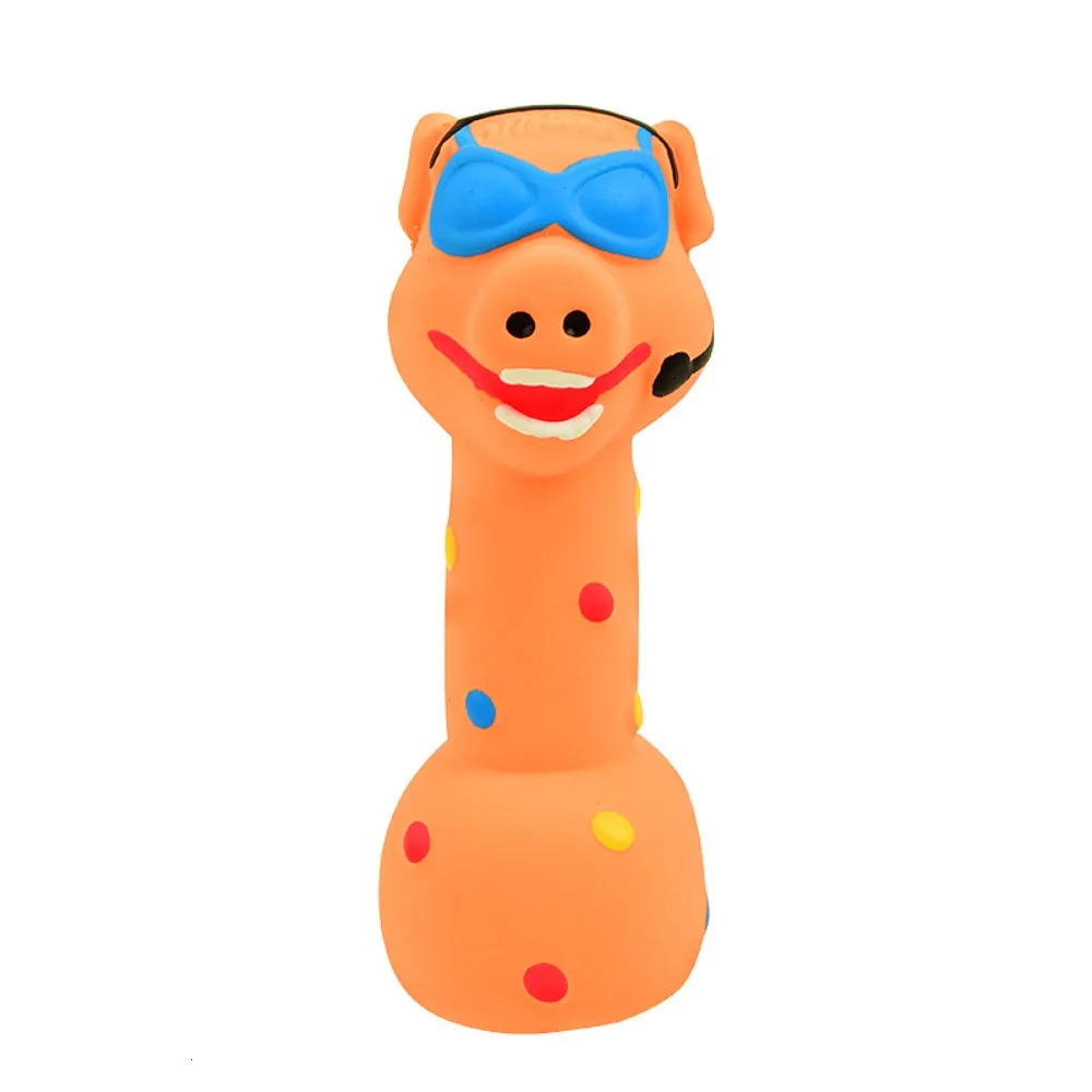 Pet Latex Toy Animal Shaped Barbell Dog Grinding Teeth Cleaning Monkey Piglet Dumbbell 250729