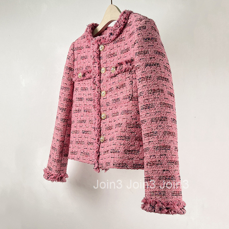 Korean East Gate Fashion Texture Small Fragrance Coat Womens Thick Flower Fabric Autumn/Winter Tassel Heavy Industry Outwear Network Red