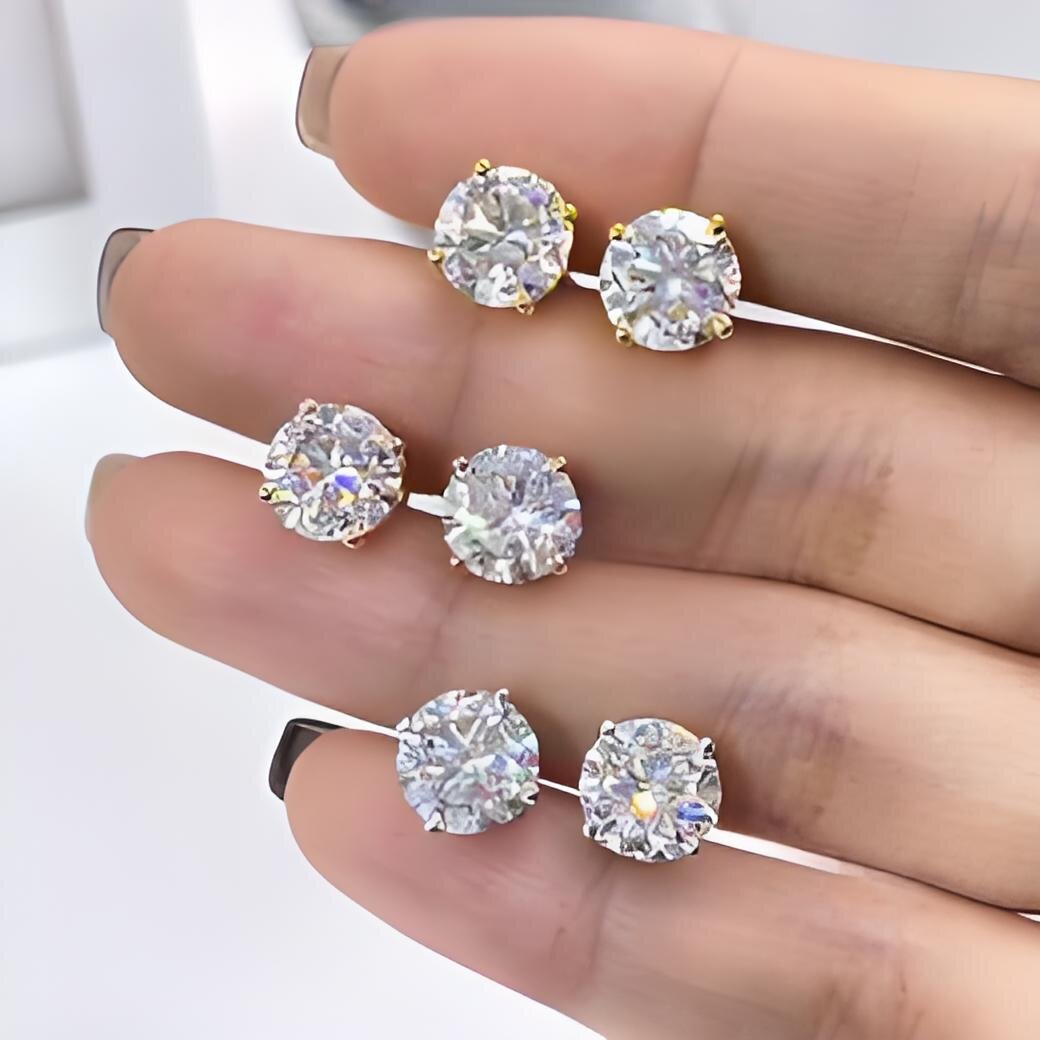 ic 8mm 2CT Mossanite Earrings Screw Back Jewelry Sterg Sier VVS Moissanite Dia Ear Stud For Men Women Free shipping