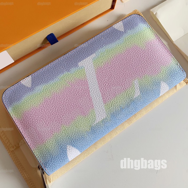 Embossed flower letters Bi-fold Slim Wallet for Men and Women luxury designer Genuine leather classic pochette cluth bag A78 tote bag