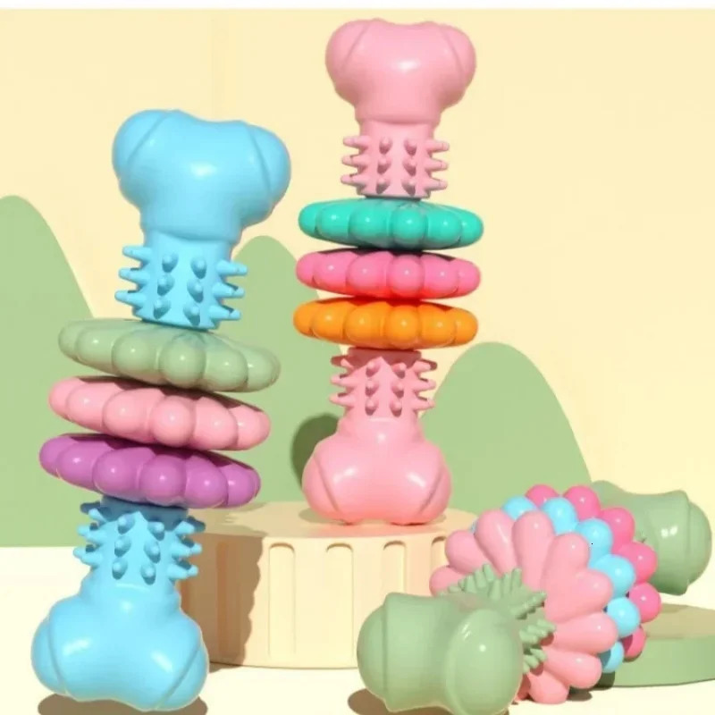 Pet Toys Dog Chew Meaty Bone TPR Type MultiMeat Pieces Bite Resistant Teeth Toy Set Supplies 250729