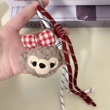 Fashion Cartoon Lina Belle Doll DIY Keychain Bow Student Braided Duffy Rope Bag Pendant