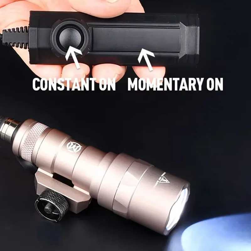 Tactical M300 M300C M600 Flashlight Hunting Airsoft Accessory Weapon White Light 210 Lumens With Dual Function Pressure Switch XJ250728