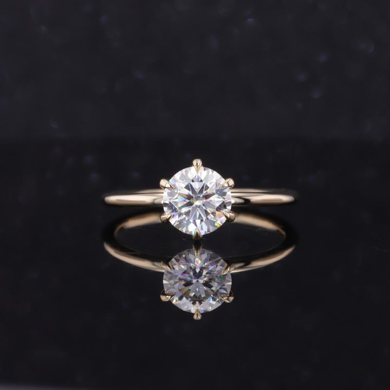 Custom 1ct D VS1 Round EX Cut Lab Grown Diamond Fine Jewelry Wedding Engagement Ring 18K Gold HPHT CVD IGI Certificate Rings