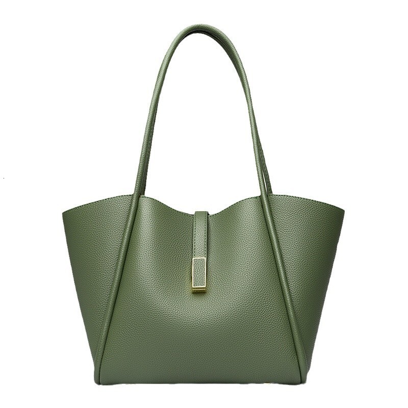 DHAL Bucket 2024 New Simple Large Capacity Tote for Women Commuting Versatile Trendy PU Leather Shoulder Bag