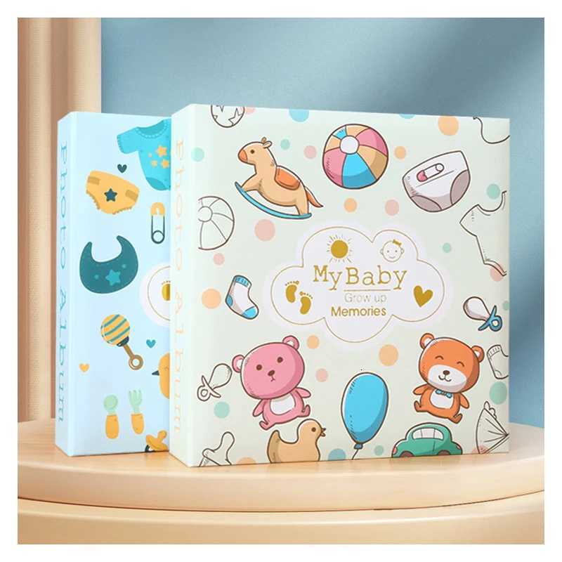 6-inch Photo Album Writable Collection of Children Baby Growth Photos 200pcs High-capacity Hard Shell Paper Interleaf Albums Z250729