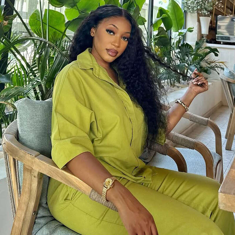 Shirt For Women Summer New Plus Size Loose Long Pants Two-Piece Set B5