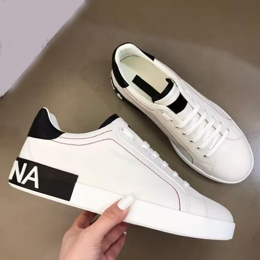 Designer shoes Casual Letter Men High Quality Women Fashion and Comfortable Calf Leather Breathable Low Top Outdoor Sports Walking dolces and gabanna shoes