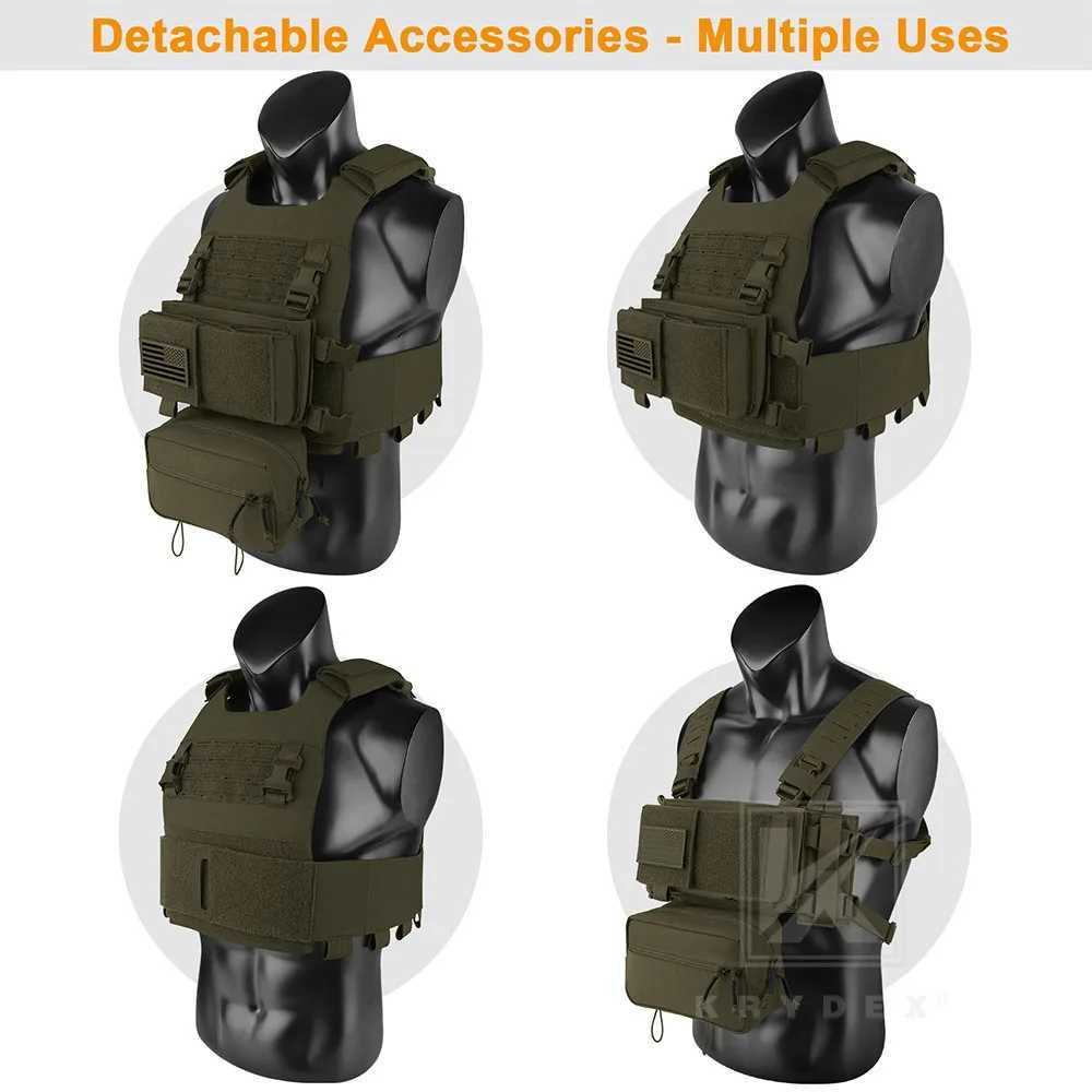KRYDEX 500D FCS Tactical Vest MOLLE Plate Carrier Elastic Cummerbund 7.62 5.56 Mag Pouch Lightweight Hunting Outdoor Man Vest Z250728