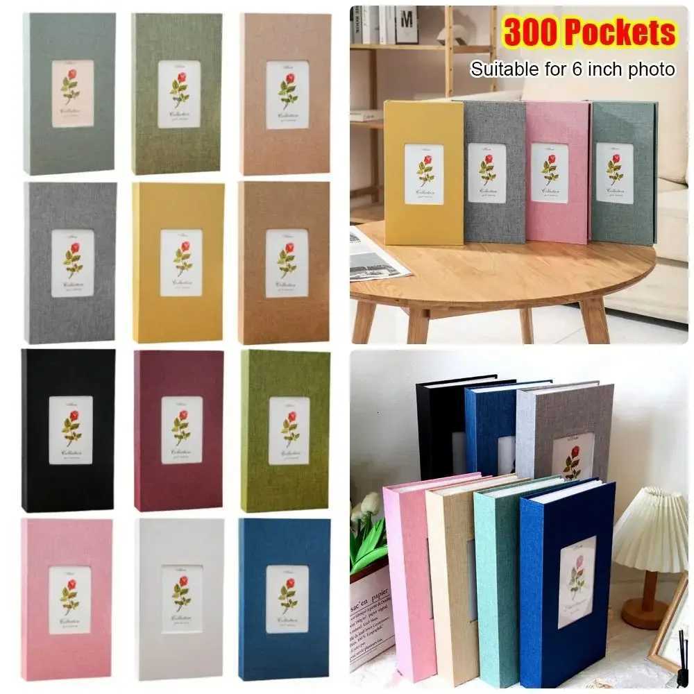 1Pcs New 300 Pockets Linen Photo Album Slip-in Interleaf 6 inch Photo Storage Book Picture Albums for 4x6cm 6inch Photos Z250729