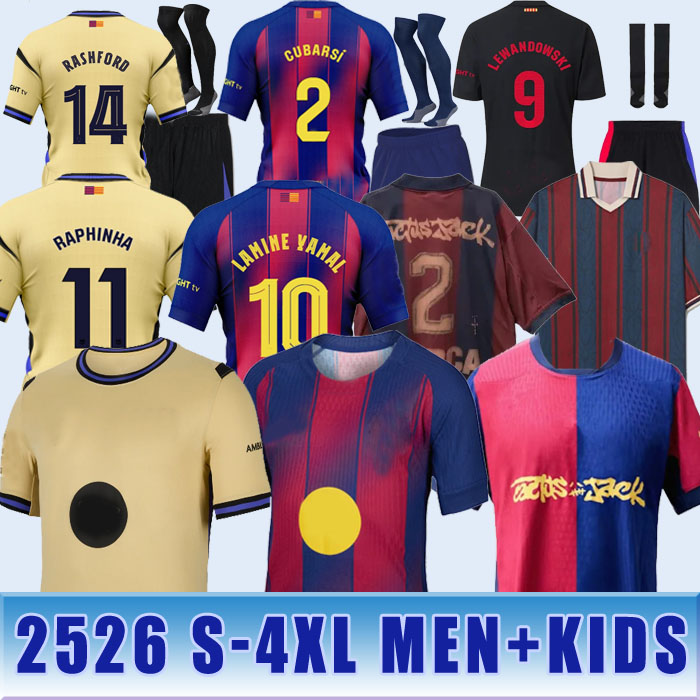 2025 2026 S-4XL LAMINE YAMAL PEDRI Taylor Soccer Jersey TRAVIS 25 26 LEWANDOWSKI FC COLDPLAY GAVI Camiseta de Football Shirt AUBA JOAO CANCELO F. DE JONG Men Kids UNIFORM