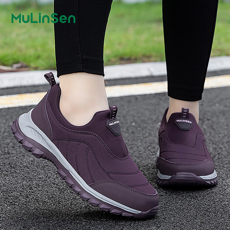 Mulinsen women's shoes, four seasons single shoes, casual shoes, soft sole breathable mesh shoes, slip-on shoes for moms, sports shoes