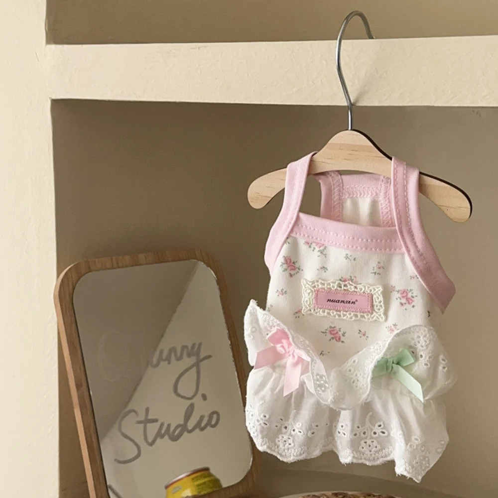 ute Bow Cat Dress Pink Puppy Halter Home Small Dog for Dogs Skirt Clothes Accessories in Summer 250729